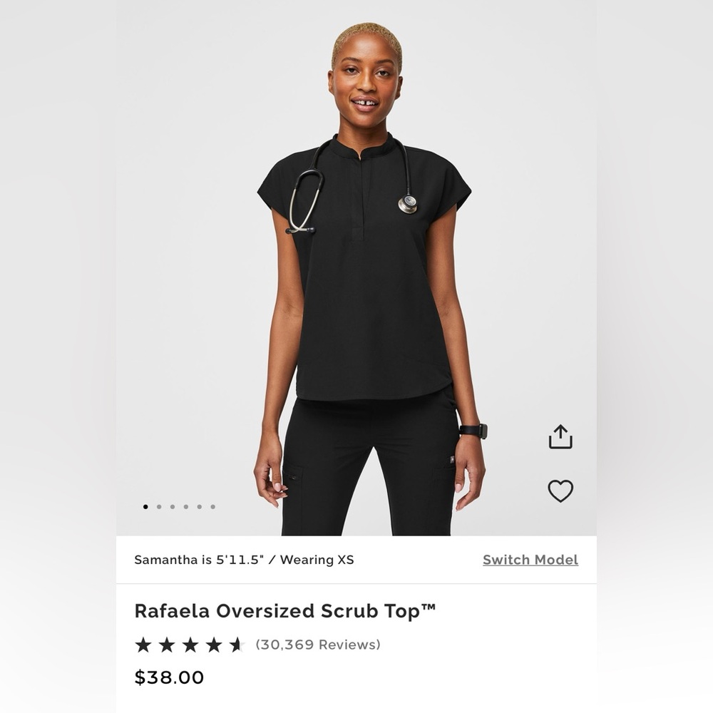 BLACK FIGS RAFAELA OVERSIZED SCRUB TOP SIZE MEDIUM